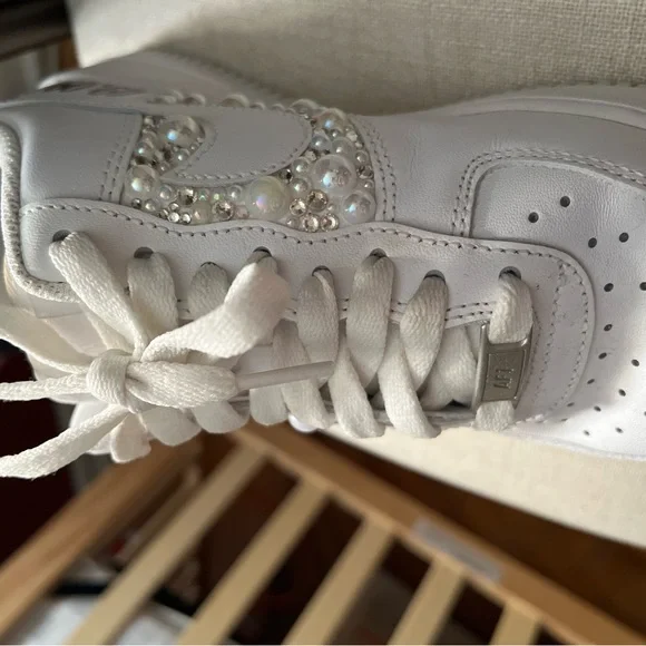 Women’s Air Force 1s Bedazzled for my Wedding Reception worn for 4 hours - Picture 6 of 7